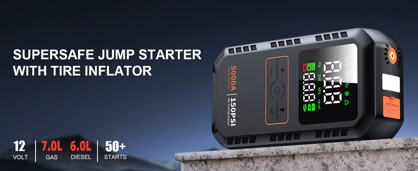 Avlovi™ Car Jump Starter with Air Compressor