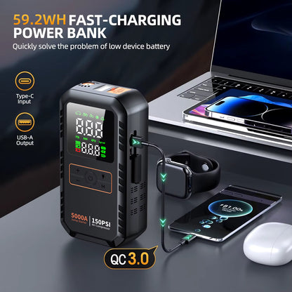 Avlovi™ Car Jump Starter with Air Compressor
