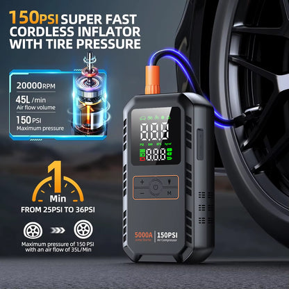 Avlovi™ Car Jump Starter with Air Compressor