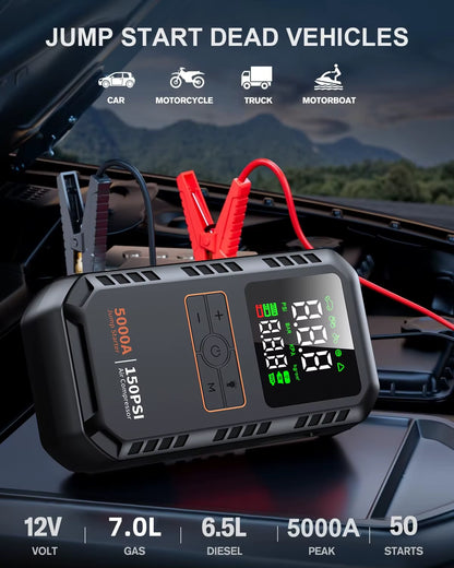 Avlovi™ Car Jump Starter with Air Compressor