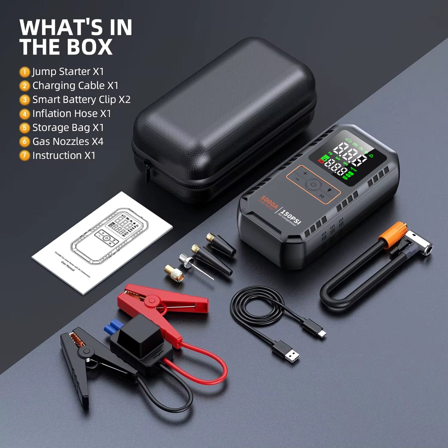 Avlovi™ Car Jump Starter with Air Compressor