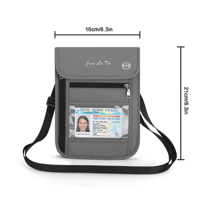 RFID Blocking Travel Passport Holder Neck Wallet Pouch Travel Document Organizer Purse