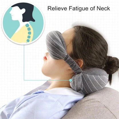 2 in 1 Travel Pillow with Eye Mask | Neck Pillow Sleep Mask