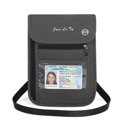 RFID Blocking Travel Passport Holder Neck Wallet Pouch Travel Document Organizer Purse