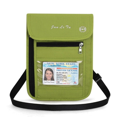 RFID Blocking Travel Passport Holder Neck Wallet Pouch Travel Document Organizer Purse
